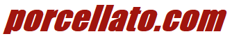 porcellato.com logo in red italic script